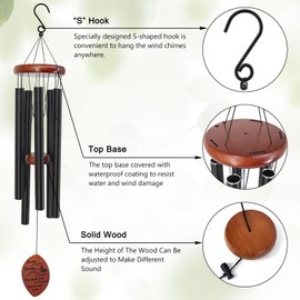 30-Inch Memorial Wind Chimes for Outdoors - Elegant Bereavement Gift