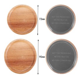 2 Pcs Regular Mouth Wooden Storage Lids Set, 72mm 90mm Wood Ball Regular Mouth Lids Reusable Mason Jar Lids for Ball Mouth