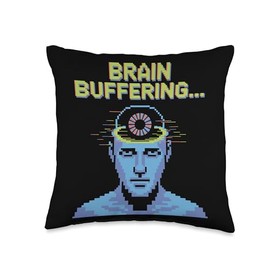 Brain Buffering Retro Pixel Art Design Throw Pillow