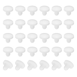 PATIKIL 3mm Diameter Silicone Round Snap, 30 Pcs in Type Locking Furniture Hole Plug Button Protective Cover Cap Head Fit for 2.5-3mm Hole for Seal Bulkhead Cylinder Hole, White