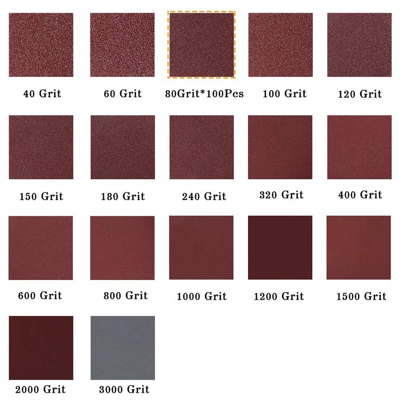 SPEEDWOX 100pcs Sanding Discs 3 inch Sandpaper 80 Grit Hook