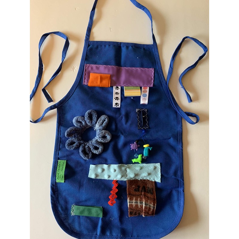 Child Fidget Apron, tactile apron, toddler apron, washable, play therapy,
