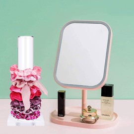 Hair Scrunchie Holder Acrylic Clear Cylinder Perfect Jewelry Bracelet Scrunchie Holder for Teen Girls Women Gifts (2 Pack)