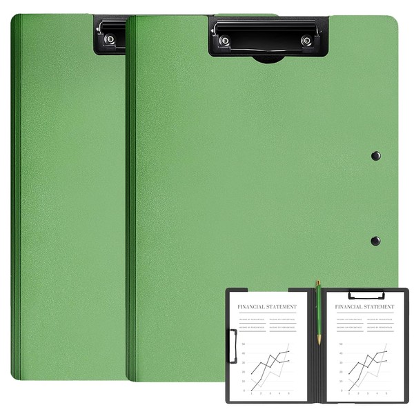 MUYICS 2 Pack Foldable Clipboards, A4 Office Clipboard Folder with