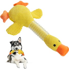 Fida Dog Chew Toys for Aggressive Chewers Rubber Neck, Squeaky Dog Toys for Large Dogs, Indestructible Dog Toy Durable Puppy Teething Toys Plush Duck Dog Toy to Keep Them Busy