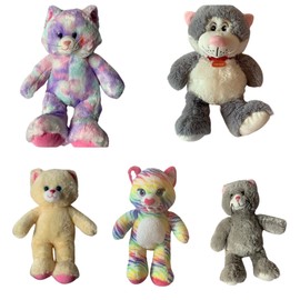 Weighted Plush Cat with 4 lbs, Weighted Stuffed Animal, Large plush, rainbow, grey, beige kitten, washable buddy