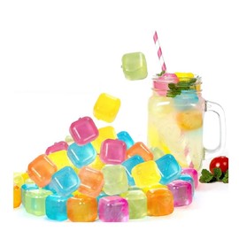 20 Reusable Ice Cubes Plastic Water Filled Freezer Block Cold Drink Bar Party