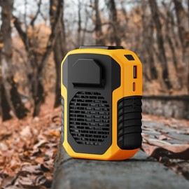 MARZIUS Outdoor 4 In 1 Function USB Waist Fan Belt Fan Clip On Personal Necklace Cooling Work Clothes Fan,3 Speed, Strong Airflow (Orange)