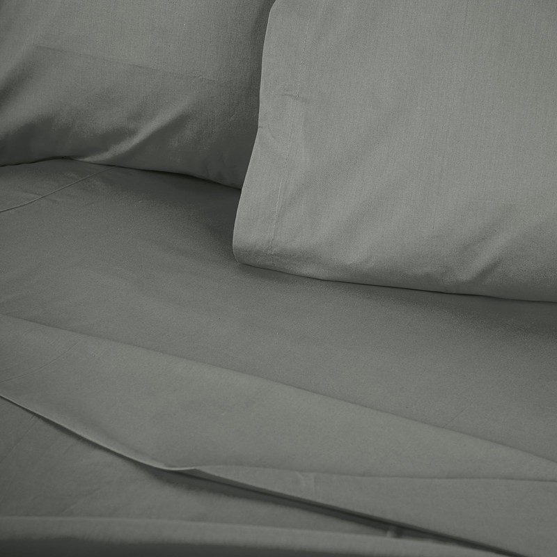 Premium Dark Grey Ranforce King Fitted Sheet, 160 x 200