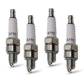 Anyhut 4 PCS A7TC Spark Plug with Nut, Fit for GY6 50cc 70cc 90cc 100cc 110cc 125cc 150cc ATVs Dirt Bikes Go Karts Mopeds Scooters Quad 4 Wheelers Pit Bikes Racing Bikes (White)​