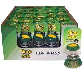 Pine-Sol Soap Dispensing Scrub Brush | Soft Bristles, Safe with Non-Stick Cookware | Kitchen Scrubber for Dishes, Pots and Pans