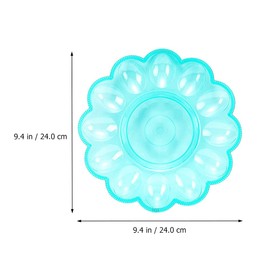 Deviled Egg Platter Compartment Round Plastic Deviled Egg Plate Reusable Container for Stuffed Eggs and Portion Starter Random Colour Pack of 4