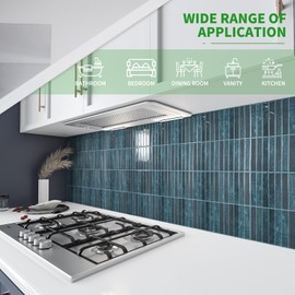 LONGKING 10-Sheet Blue Peel and Stick Backsplash for Kitchen Wall, Kitchen Backsplash Tiles, Wall Tiles, 11.4" x 9"