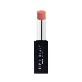 BPerfect Lip Library Lipstick – Long Lasting Satin Lipstick Infused with Jojoba Oil, Shade Villain, Deep Pink Nude