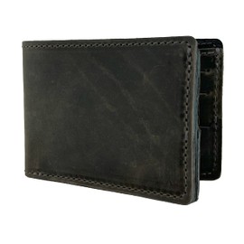 Anthology Gear Handmade Full Grain Minimalist Leather Wallet For Men (Aged Steel)