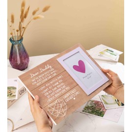 Father's Day Keepsake for Dad-Happy First Father's Day Gifts from Daughter or Son-Newborn Baby & Dad Present-Dear Daddy We're Been Together for Just A Little While-Wooden Photo Frame Picture Frame