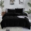 KAREVER Black Velvet Comforter Set - Cal King Flannel Bedding