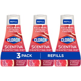 Clorox Scentiva Disinfecting Mist, Grapefruit and Orange Blossom, Refill, 16 Fl Oz Each, Pack of 3