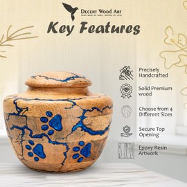 Pet Urn for Dogs Ashes - Paw Pet Urn for Dogs Ashes, Cremation Urn, Pet Urn, Cat Urn for Ashes, Decorative Urns, Burial Urns (Medium-180 Cu.in)