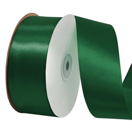 Lrybbon Forest Green Satin Ribbon 1-1/2 Inch x 50 Yards Solid Fabric Satin Ribbon for Gift Wrapping Craft Flower Bouquet Hair Bows Making Wedding Party Decoration Sewing Projects Christmas Day