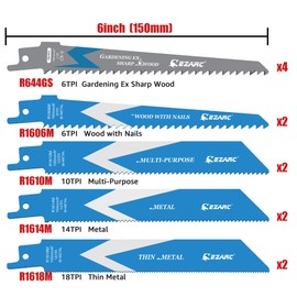 EZARC Reciprocating Saw Blades Set, 12 Piece Sabre Saw Blade for Wood and Metal, Pruner Saw Blades with Organizer