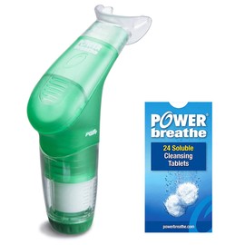 POWERbreathe Plus Standard Load Green Cleaning Tablets (24 Pieces) Set, Sports, Fitness, Abs, Back, Diaphragm, Respiratory Muscle Training, Exercise, Muscle Training, Athletes, Vocals, Singers, Lung Capacity