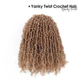 Yanky Twist Crochet Hair - (8+10+12 inch)*3,Total 9 packs,Honey Blonde,Pre-Looped Yankee Twist Mini Passion Twist,Pre-Twisted Micro Spring Twist,Boho Senegalese Twist Crochet Hair with Curly Ends(27#)
