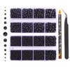 6540PCS Black Resin Flat Back Pearls Rhinestones,Mixed Size 2/3/4/5/6/8/10mm Half