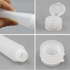 5 Pcs White 1 oz Travel Bottles Empty Refillable Toothpaste Tubes Containers Small Mini Size Squeeze Dispensers, Refillable Containers, Refillable Cosmetic Pump Dispensers Refillable Containers