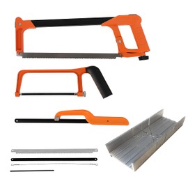 Hacksaw Set, 12-Inch Steel Saw With Replaceable Blades and Metal Miter, 3PCS Handsaws (Frame, Mini, Junior), Metal Saw