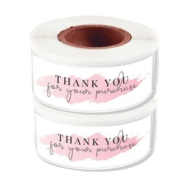 2Roll 120 Labels Thank You Sticker, 1 x 3 inch Thank You for Your Order,Simle Face (for Your Purchase Pink)