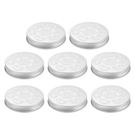 sourcing map 8pcs Aluminium Hollow Jar Lids 68mm Replacement Mason Jar Insert Lids Air Freshener Hollow Lids Reusable Wide Mouth Canning Covers with Hole for Home Office