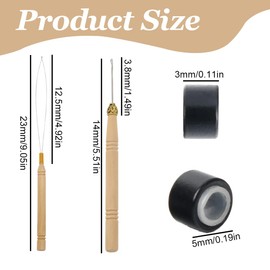 AOEVUIR 200 Stück Haarverlängerungen Ringe, Microring Extensions Echthaar, Haar Verlängerungen Perlen, Nanoringe mit Silikon, Perlengerät Werkzeugsätze mit Ziehenden Haken Nadel 5 mm Schwarz