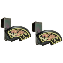 Yamada S-432 Frame Bracket Flower Long Press Plum 1.0 inches (25 mm) Black