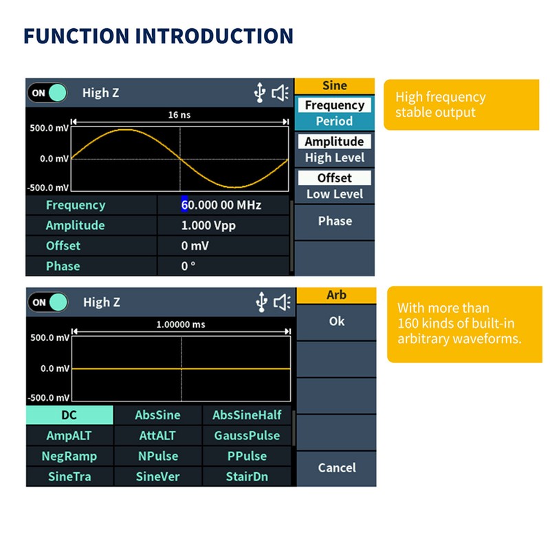 OWON DGE1030 30MHz 125MSa/s Arbitrary Waveform Generator Single Channel 1CH