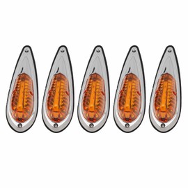 Roof Running Lights, 12V 24V 5 Pcs Amber Cab Roof Marker Lights Waterproof Super Bright Top Running Lamps for RV Truck Pickups (12V)