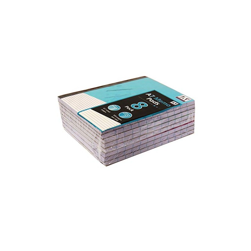 A7 Memo Notepads, Pack of 8 - Each 100 Pages,