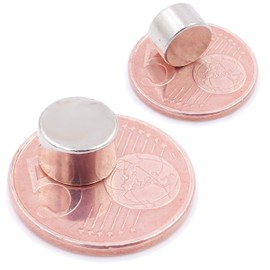 Brudazon | 5 Mini Scheiben-Magnete 9x6mm | N52 stärkste Stufe - Neodym-Magnete ultrastark | Power-Magnet für Modellbau, Foto, Whiteboard, Pinnwand, Kühlschrank, Basteln | Magnetscheibe extra stark