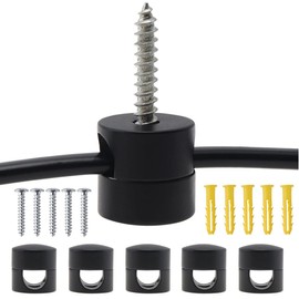 RTNLIT Swag Hook for Chandelier Ceiling Lights Cable, Lamp Hook for Fabric Electrical Cord Cable Hanging Pendant Lighting Fixtures(Black, Pack of 5)