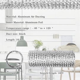 4 Inch 10FT Dryer Vent Hose, Flexible Air Ducting for Clothes Dryer Grow Tent Exhaust Fan, with 2 Clamps （ad)