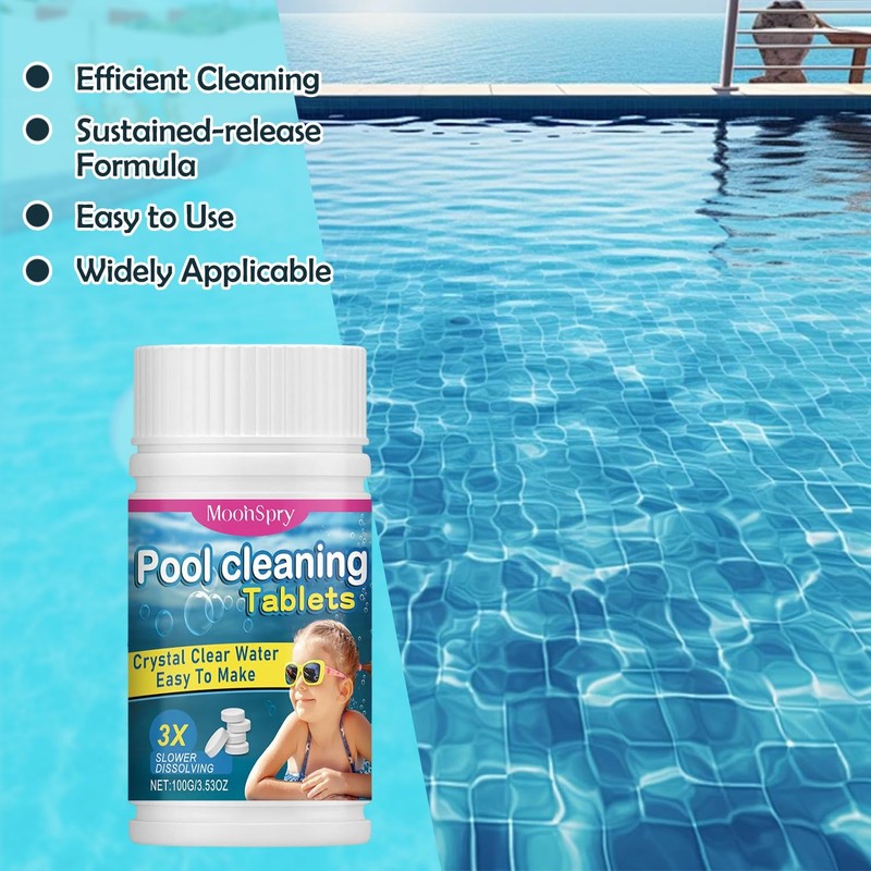 100g Chlorine Tablets for Swimming Pool, Multifunction Chlorine Tablets for