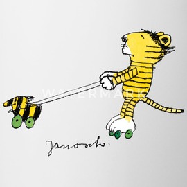 Spreadshirt Janosch Tiger on Roller Skates Cup Two-Tone One Size White/Dark Green
