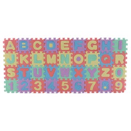 36Pcs Miniature Foam Flooring Figurines, 1.9Inch Mini Interlocking Alphabet and Numbers Mats, EVA Tiles for Desk,Bookshelf,Bedside,Doll House Decor