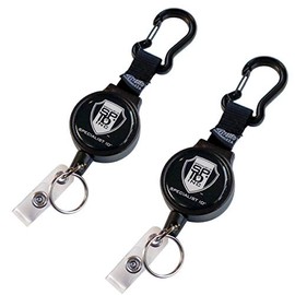 2 Pack - Heavy Duty Badge Reel with Badge Holder & Key Ring - Carabiner Retractable Keychain Lanyard with Strong Kevlar Cord, Card Strap & Belt Loop Clip by Specialist ID & Key-Bak USA