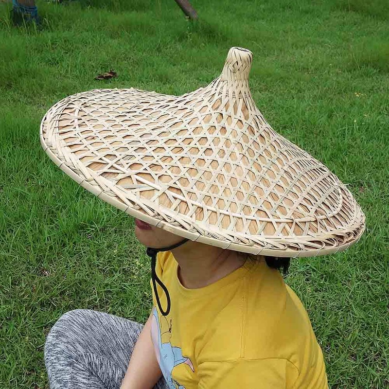 Z-ONE Rice Hat Chinese Cantonese Traditional Bamboo Hat Dia. 20.5"