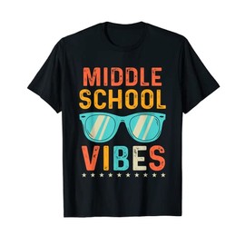 Retro Sunglasses Middle School Vibes Funny Back to School T-Shirt