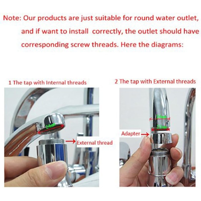 Tyenaza LED Light Faucet Temperature Detection Color Changing LED Light