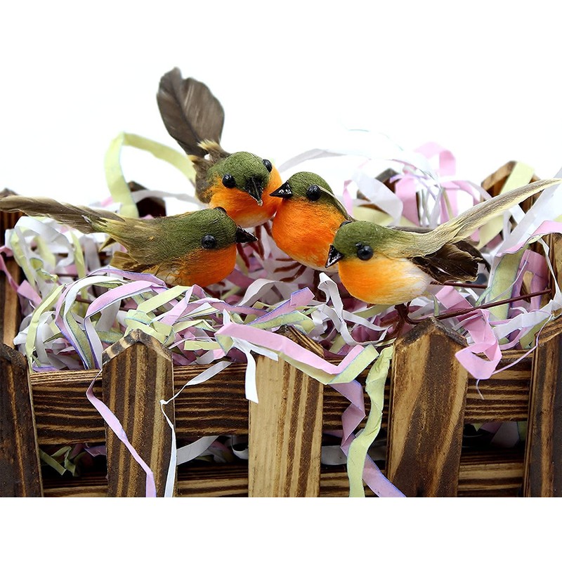 Yolococa 10PCS Robin Bird Christmas Tree Decoration Craft Very Cute