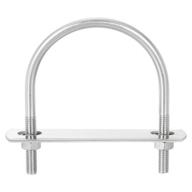 sourcing map Round U-Bolts, 6 Sets 59mm(2.32") Inner Width 77mm Length M6 304 Stainless Steel U Clamp Bolt with Nuts and Plates, for Boat Trailer