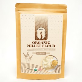 Bovol's Organic Millet Flour, 1.1lb Non-GMO Vegan Gluten-Free, Ancient African SuperFood for Baking